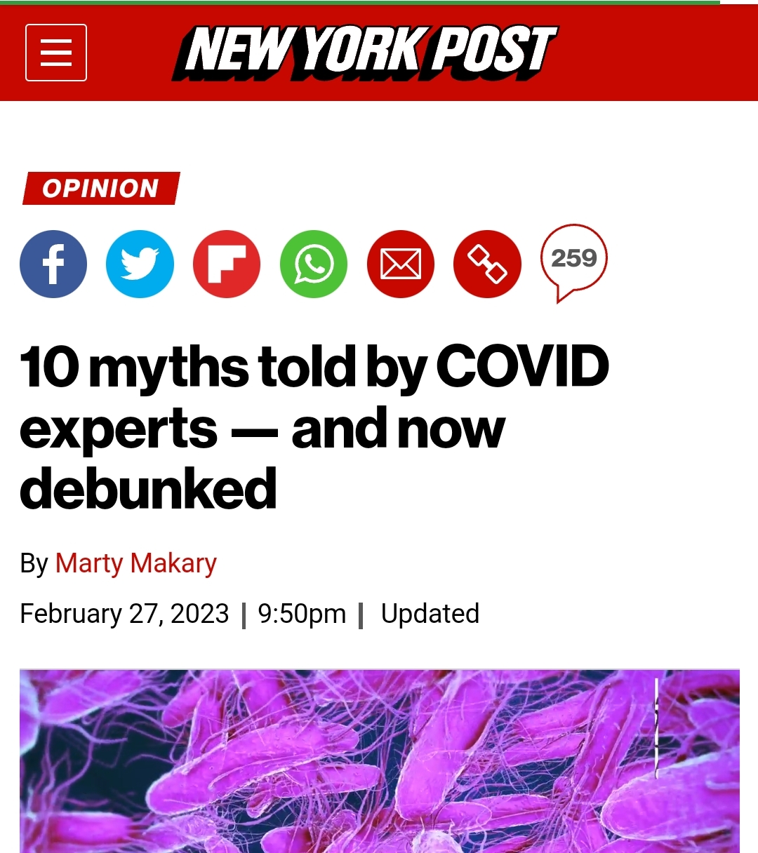 10 miti raccontati dagli esperti COVID — ora sfatati dal New York Post di Rupert Murdoch
